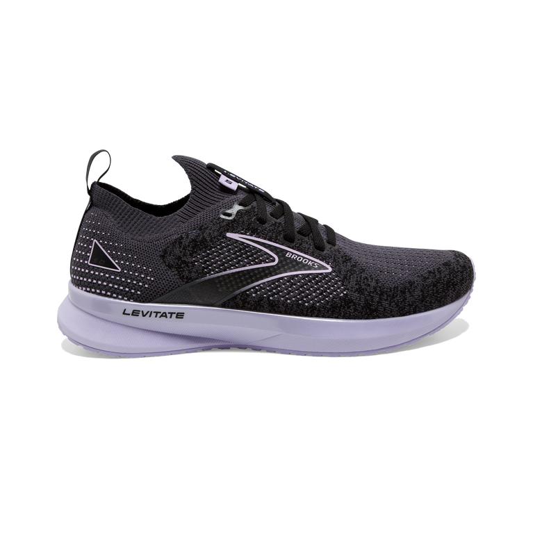 Brooks Levitate StealthFit 5 Energy-Return Road Running Shoes - Women's - Black/Ebony/grey Charcoal/